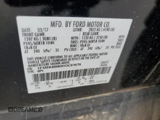 2017 Ford Explorer with VIN 1FM5K8B80HGC61676, listed as a Copart auction lot 59983645 with 130,899 mi miles and Salvage title. Bid and sale history available at DreamBid. Image 13.