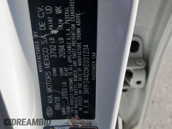 2019 Kia Forte LXS with VIN 3KPF24AD3KE031234, listed as a Copart auction lot 46749625 with 135,828 mi miles and Salvage Title. Bid and sale history available at carsss.com. Image 14.