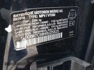 2017 BMW X4 M40i z VIN 5UXXW7C58H0U25635, wystawiony jako IAAI lot #42222381 z przebiegiem 95 307 mil mil oraz . Historia ofert i sprzedaży dostępna na DreamBid. Obrazek 9.