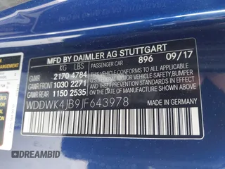 2018 Mercedes-Benz C 300 with VIN WDDWK4JB9JF643978, listed as a IAAI auction lot 41896576 with 59,443 mi miles and . Bid and sale history available at DreamBid. Image 9.