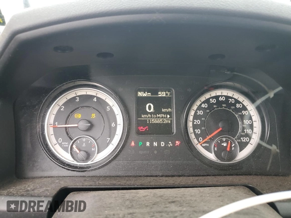 2019 Ram 1500 Classic Express with VIN 1C6RR6FT4KS592454, listed as a Copart auction lot 47374635 with 115,885 mi miles and Salvage Title. Bid and sale history available at carsss.com. Image 9.