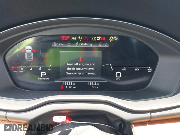 2023 Audi Q5 S line Premium Plus with VIN WA1EAAFY5P2102019, listed as a IAAI auction lot 42648755 with 49,823 mi miles and . Bid and sale history available at DreamBid. Image 7.
