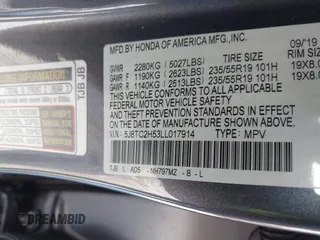 2020 Acura RDX Technology with VIN 5J8TC2H53LL017914, listed as a IAAI auction lot 41379471 with 40,740 mi miles and . Bid and sale history available at DreamBid. Image 9.