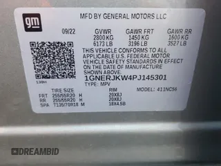 2023 Chevrolet Traverse RS with VIN 1GNERJKW4PJ145301, listed as a Copart auction lot 82915334 with 22,028 mi miles and Salvage Title. Bid and sale history available at carsss.com. Image 13.