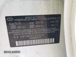 2020 Hyundai Elantra SEL z VIN 5NPD84LF2LH618364, wystawiony jako Copart lot #53779635 z przebiegiem 90 053 mil mil oraz Szkoda całkowita • Salvage title. Historia ofert i sprzedaży dostępna na DreamBid. Obrazek 12.