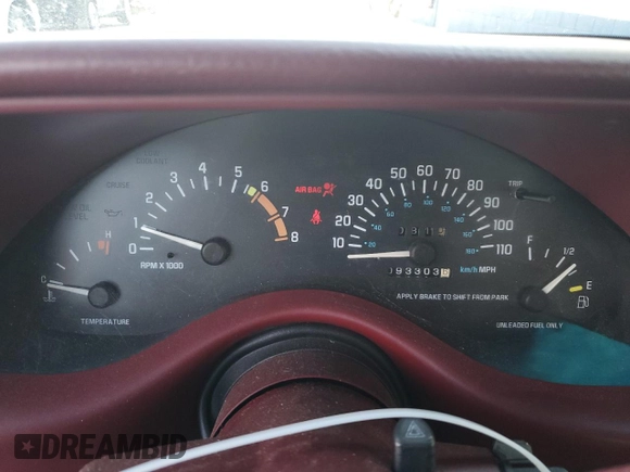 1996 Buick Regal with VIN 2G4WF52K3T1461797, listed as a Copart auction lot 74704534 with 93,303 mi miles and Salvage Title. Bid and sale history available at DreamBid. Image 9.