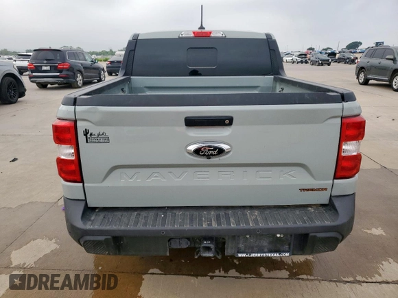 2023 Ford Maverick XL with VIN 3FTTW8F96PRA27035, listed as a Copart auction lot 89401915 with 34,683 mi miles and Salvage title. Bid and sale history available at DreamBid. Image 6.