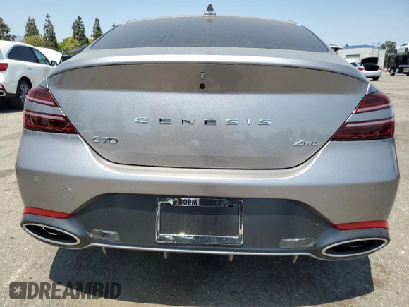 2024 Genesis G70 2.5T with VIN KMTG34SC7RU139599, listed as a Copart auction lot 62535435 with 9,416 mi miles and Salvage title. Bid and sale history available at DreamBid. Image 6.