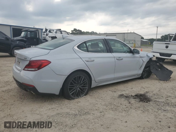 2019 Genesis G70 Advanced with VIN KMTG64LA2KU031319, listed as a Copart auction lot 59487385 with 15,320 mi miles and Salvage title. Bid and sale history available at DreamBid. Image 3.