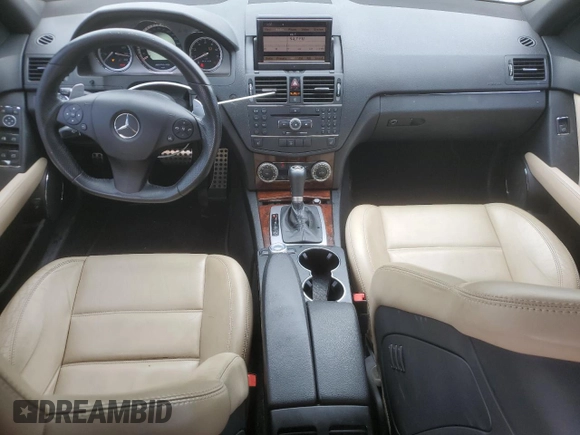 2009 Mercedes-Benz C 63 AMG with VIN WDDGF77X39F284619, listed as a Copart auction lot 61076125 with 108,601 mi miles and Salvage title. Bid and sale history available at DreamBid. Image 8.
