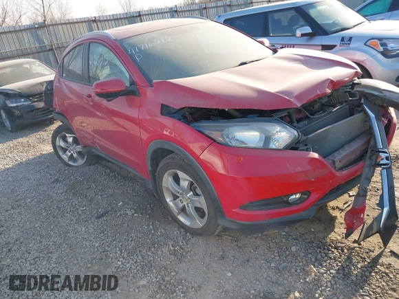 2016 Honda HR-V EX-L w/Navi with VIN 3CZRU6H73GM730163, listed as a IAAI auction lot 41716262 with 44,962 mi miles. Bid and sale history available at carsss.com. Image 1.