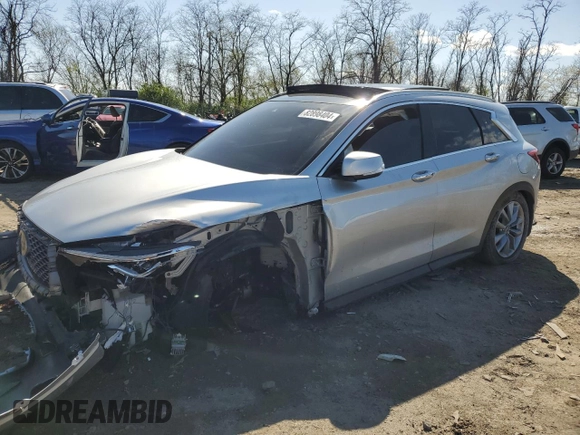 2020 Infiniti QX50 ESSENTIAL with VIN 3PCAJ5M30LF121247, listed as a Copart auction lot 82898404 with 63,177 mi miles and Salvage Title. Bid and sale history available at carsss.com. Image 1.
