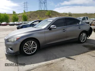 2021 Infiniti Q50 Luxe z VIN JN1EV7BR7MM752758, wystawiony jako Copart lot #55964125 z przebiegiem 86 027 mil mil oraz Szkoda całkowita • Salvage title. Historia ofert i sprzedaży dostępna na DreamBid. Obrazek 1.