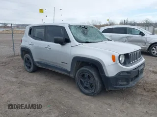 2018 Jeep Renegade Sport with VIN ZACCJBAB7JPJ35815, listed as a IAAI auction lot 41736386 with 157,431 mi miles. Bid and sale history available at carsss.com. Image 1.