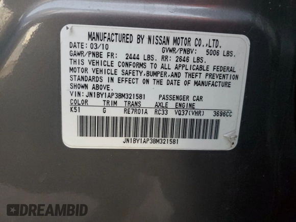 2011 Infiniti M37 with VIN JN1BY1AP3BM321581, listed as a Copart auction lot 79275854 with 215,496 mi miles and Salvage Title. Bid and sale history available at carsss.com. Image 12.