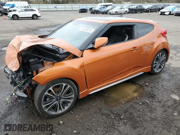 2016 Hyundai Veloster Turbo with VIN KMHTC6AE0GU299165, listed as a Copart auction lot 48708515 with 101,057 mi miles and Salvage title. Bid and sale history available at DreamBid. Image 1.