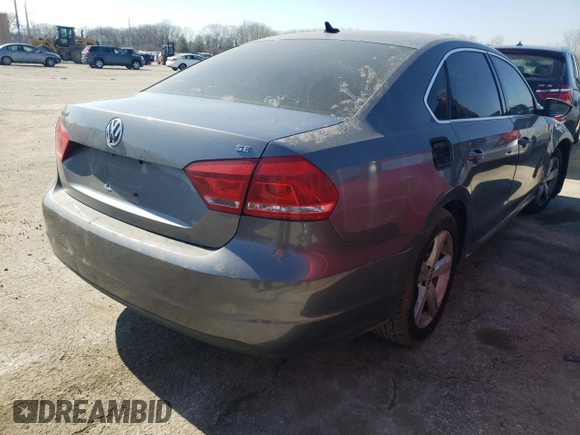 2012 Volkswagen Passat SE with VIN 1VWBP7A32CC012561, listed as a Copart auction lot 52325914 with 0 mi miles and Non Repairable. Bid and sale history available at carsss.com. Image 4.