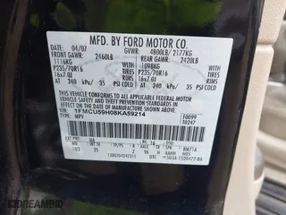 2008 Ford Escape Hybrid with VIN 1FMCU59H08KA59214, listed as a IAAI auction lot 41628625 with 999,999 mi miles. Bid and sale history available at carsss.com. Image 9.