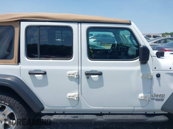2019 Jeep Wrangler Unlimited Sport S with VIN 1C4HJXDN2KW508341, listed as a IAAI auction lot 42286619 with 49,410 mi miles and . Bid and sale history available at DreamBid. Image 13.