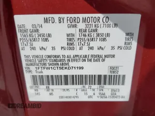 2014 Ford F-150 XL with VIN 1FTFW1CT5EKD71199, listed as a Copart auction lot 51863235 with 183,436 mi miles and Clean Title. Bid and sale history available at carsss.com. Image 12.