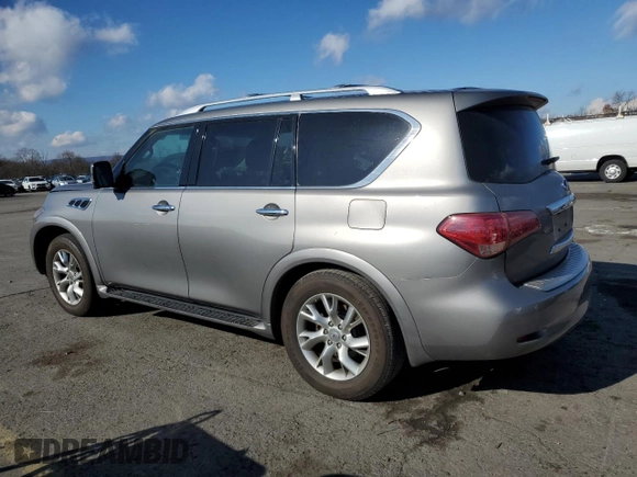 2012 Infiniti QX56 7-passenger with VIN JN8AZ2NE4C9020833, listed as a Copart auction lot 80353974 with 201,872 mi miles and Salvage Title. Bid and sale history available at carsss.com. Image 2.