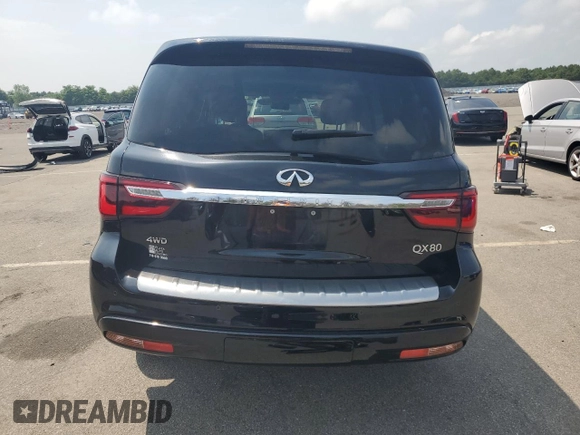 2020 Infiniti QX80 LUXE with VIN JN8AZ2NE5L9253877, listed as a Copart auction lot 65412734 with 53,987 mi miles and Salvage Title. Bid and sale history available at carsss.com. Image 6.