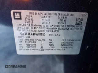2015 GMC Terrain SLT z VIN 2GKALTEK4F6201055, wystawiony jako Copart lot #88304805 z przebiegiem 94 965 mil mil oraz Szkoda całkowita • Salvage title. Historia ofert i sprzedaży dostępna na DreamBid. Obrazek 13.