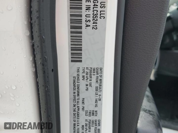2020 Dodge Durango Pursuit with VIN 1C4RDJFG4LC352412, listed as a Copart auction lot 82104474 with 18,276 mi miles and Non repairable. Bid and sale history available at DreamBid. Image 13.