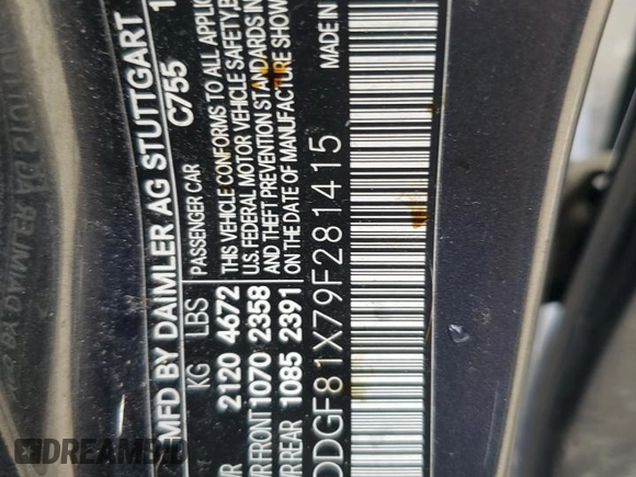 2009 Mercedes-Benz C 300 Sport with VIN WDDGF81X79F281415, listed as a Copart auction lot 49566545 with 70,365 mi miles and Salvage title. Bid and sale history available at DreamBid. Image 12.