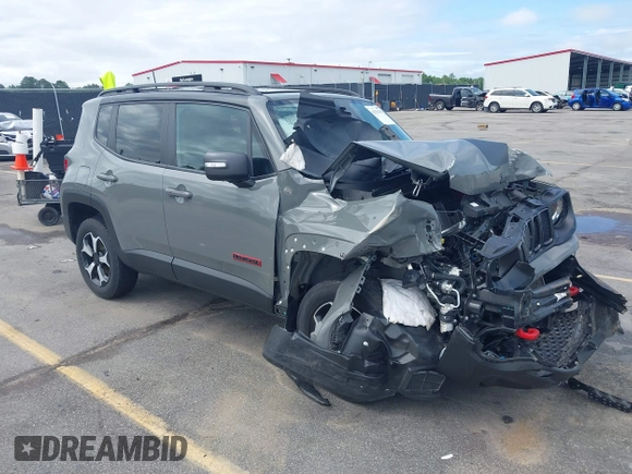 2021 Jeep Renegade Trailhawk with VIN ZACNJDC19MPN29653, listed as a IAAI auction lot 42354229 with 58,106 mi miles and . Bid and sale history available at DreamBid. Image 1.
