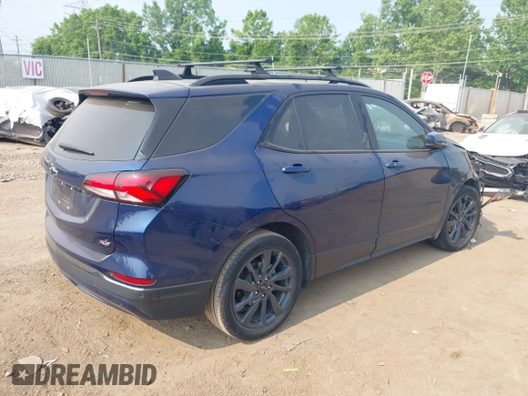 2022 Chevrolet Equinox RS with VIN 3GNAXMEV1NS185324, listed as a IAAI auction lot 42410636 with 44,347 mi miles and . Bid and sale history available at DreamBid. Image 4.
