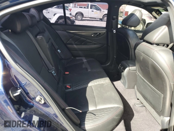 2022 Infiniti Q50 Red Sport 400 with VIN JN1FV7DP4NM370267, listed as a Copart auction lot 45451545 with 46,313 mi miles and Salvage Title. Bid and sale history available at DreamBid. Image 10.
