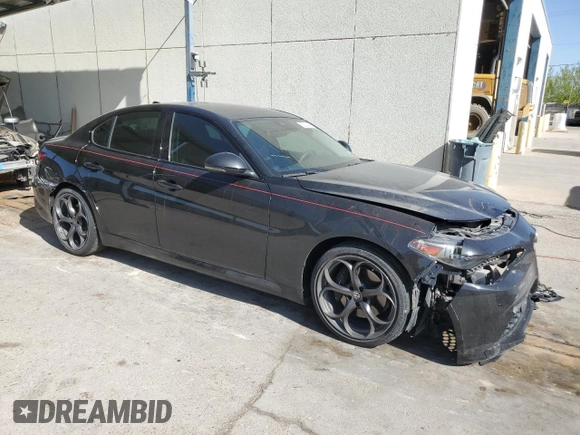 2018 Alfa Romeo Giulia Ti Sport with VIN ZARFAECN6J7575116, listed as a Copart auction lot 52331495 with 46,355 mi miles and Salvage title. Bid and sale history available at DreamBid. Image 4.