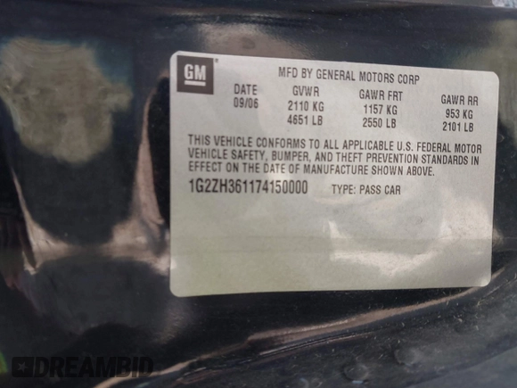 2007 Pontiac G6 GT with VIN 1G2ZH361174150000, listed as a IAAI auction lot 41365557 with 128,222 mi miles and . Bid and sale history available at DreamBid. Image 9.