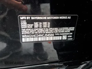 2022 BMW 8 Series 840i with VIN WBAGV4C04NCJ54569, listed as a Copart auction lot 61818223 with 23,680 mi miles. Bid and sale history available at carsss.com. Image 12.