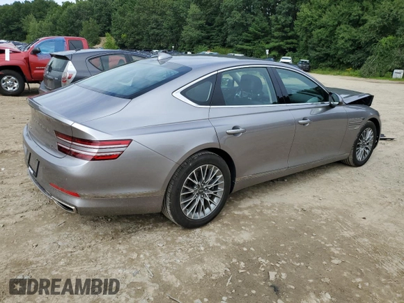 2023 Genesis G80 2.5T with VIN KMTGB4SC4PU193054, listed as a Copart auction lot 66699664 with 26,074 mi miles and Salvage Title. Bid and sale history available at DreamBid. Image 3.