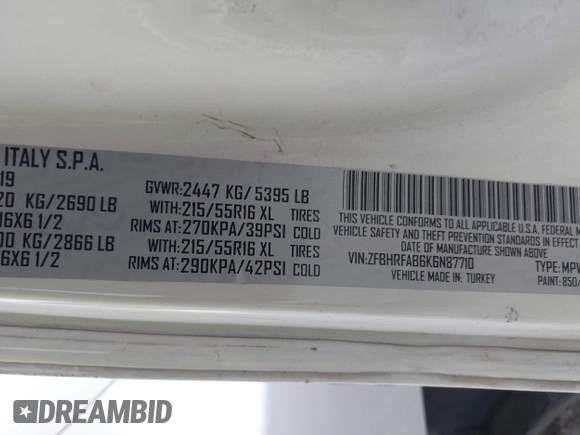 2019 Ram ProMaster City Cargo Tradesman z VIN ZFBHRFAB6K6N87710, wystawiony jako IAAI lot #41124995 z przebiegiem 201 012 mil mil oraz . Historia ofert i sprzedaży dostępna na DreamBid. Obrazek 9.