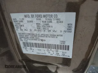 2008 Ford F-150 XL with VIN 1FTPX12V88FA77720, listed as a IAAI auction lot 42362251 with 259,870 mi miles and . Bid and sale history available at DreamBid. Image 9.