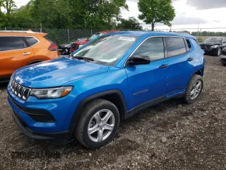 2024 Jeep Compass Sport with VIN 3C4NJDAN5RT576865, listed as a Copart auction lot 58036235 with 9,890 mi miles and Salvage title. Bid and sale history available at DreamBid. Image 1.