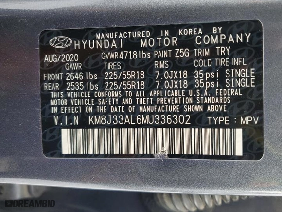2021 Hyundai Tucson Limited with VIN KM8J33AL6MU336302, listed as a Copart auction lot 86527464 with 80,940 mi miles and Clean Title. Bid and sale history available at carsss.com. Image 14.