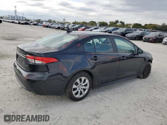 2021 Toyota Corolla LE with VIN 5YFEPMAE4MP177469, listed as a Copart auction lot 46248335 with 48,846 mi miles and Salvage Title. Bid and sale history available at carsss.com. Image 3.