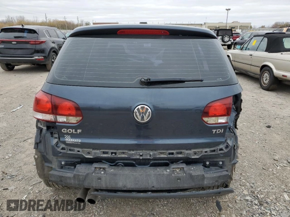 2014 Volkswagen Golf TDI w/Sunroof & Nav z VIN WVWDM7AJ3EW007700, wystawiony jako Copart lot #79607154 z przebiegiem Nie podano mil oraz Szkoda całkowita • Salvage title. Historia ofert i sprzedaży dostępna na DreamBid. Obrazek 6.