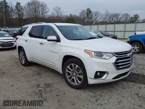2021 Chevrolet Traverse Premier with VIN 1GNERKKW0MJ132238, listed as a IAAI auction lot 41515385 with 135,739 mi miles. Bid and sale history available at carsss.com. Image 1.