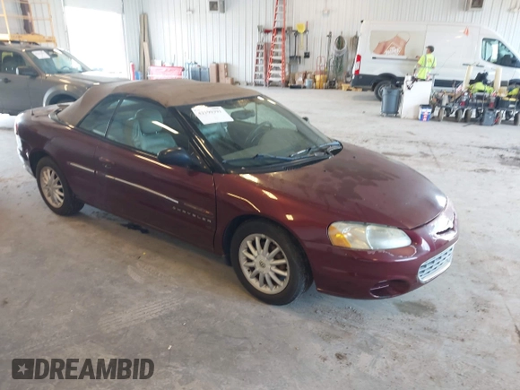 2001 Chrysler Sebring LXi with VIN 1C3EL55U11N688007, listed as a IAAI auction lot 42199391 with 182,746 mi miles and . Bid and sale history available at DreamBid. Image 1.