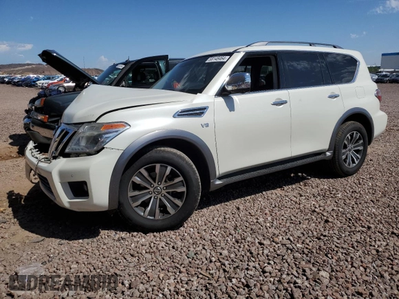 2017 Nissan Armada SL with VIN JN8AY2NC3H9502475, listed as a Copart auction lot 68148464 with 92,440 mi miles and Salvage Title. Bid and sale history available at carsss.com. Image 1.
