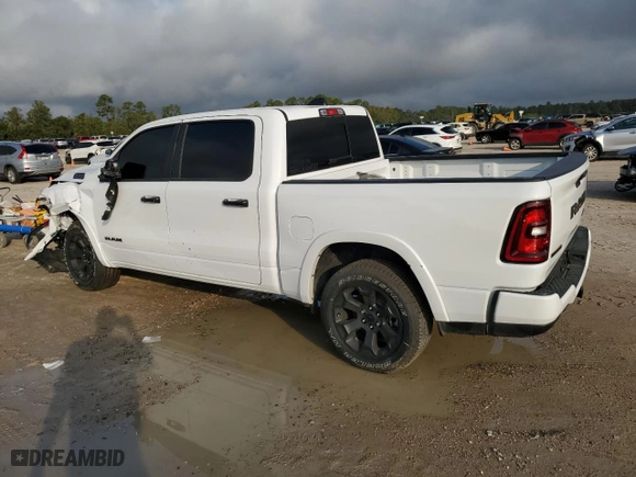 2025 Ram 1500 Big Horn with VIN 1C6SRFFPXSN521827, listed as a Copart auction lot 78817964 with 1,676 mi miles and Salvage Title. Bid and sale history available at carsss.com. Image 2.