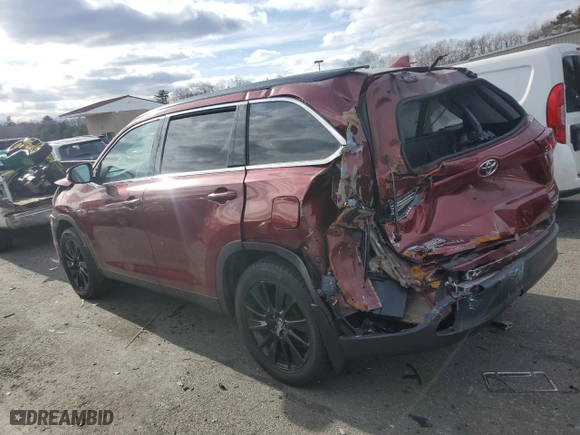 2019 Toyota Highlander SE with VIN 5TDJZRFH2KS609926, listed as a Copart auction lot 88778605 with 210,367 mi miles and Salvage Title. Bid and sale history available at carsss.com. Image 2.