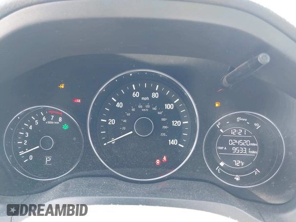 2016 Honda HR-V EX with VIN 3CZRU5H5XGM747289, listed as a IAAI auction lot 41635506 with 24,520 mi miles. Bid and sale history available at carsss.com. Image 7.