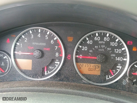 2005 Nissan Pathfinder LE with VIN 5N1AR18W75C722785, listed as a IAAI auction lot 41845788 with 221,771 mi miles. Bid and sale history available at carsss.com. Image 7.