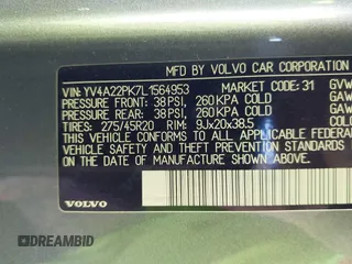 2020 Volvo XC90 Momentum z VIN YV4A22PK7L1564953, wystawiony jako IAAI lot #40647298 z przebiegiem 58 641 mil mil oraz . Historia ofert i sprzedaży dostępna na DreamBid. Obrazek 9.